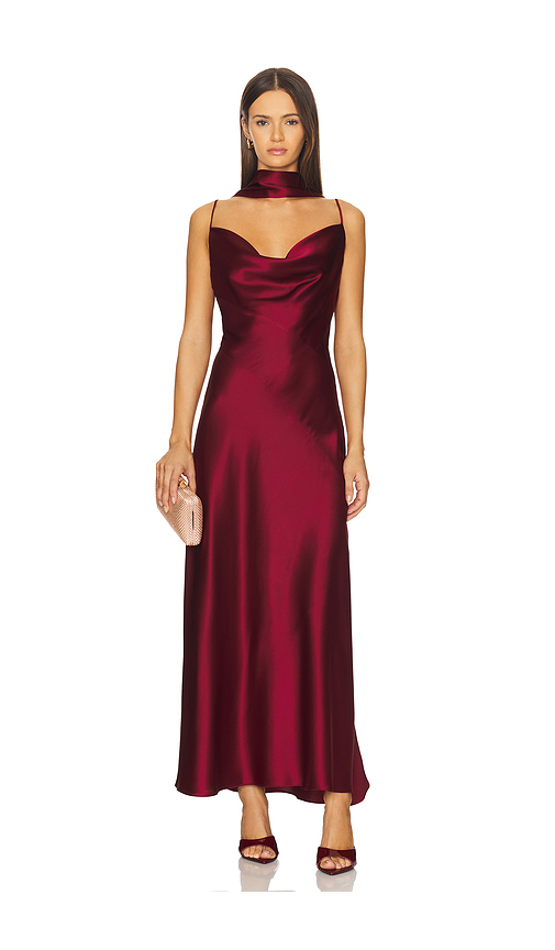 NICHOLAS Geneva Sleeveless Cowl Neck Gown With Side Slit in Plum. 8 also , 10, 12, 2