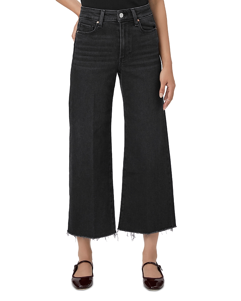 Petites Anessa High Rise Wide Leg Jeans in Black Lotus