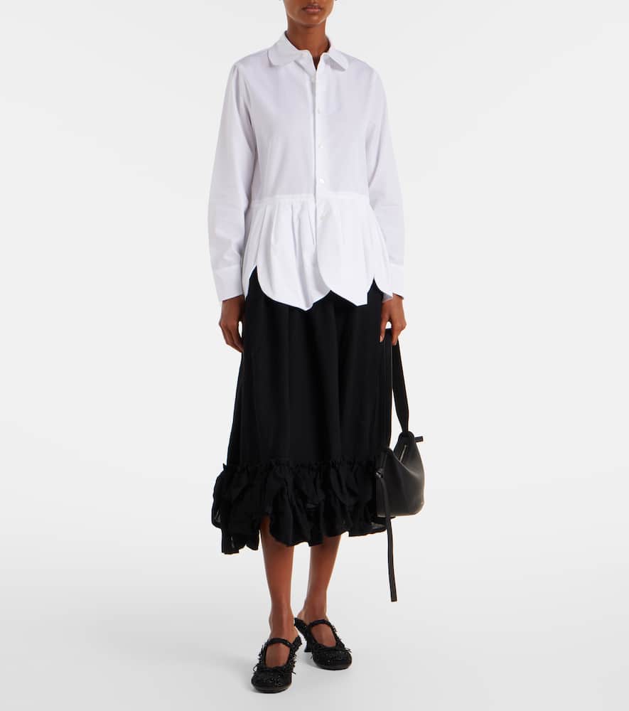 Gathered cotton shirt