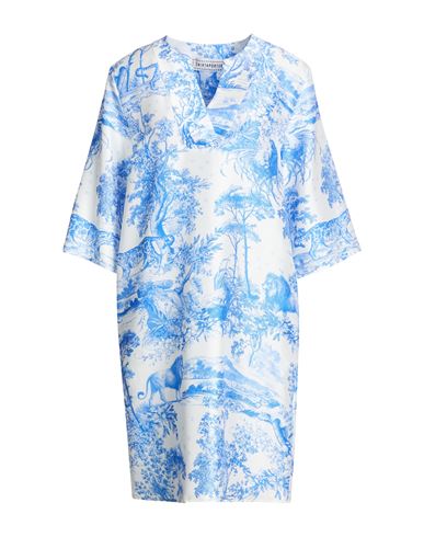 Woman Mini dress Blue Size 10 Polyester