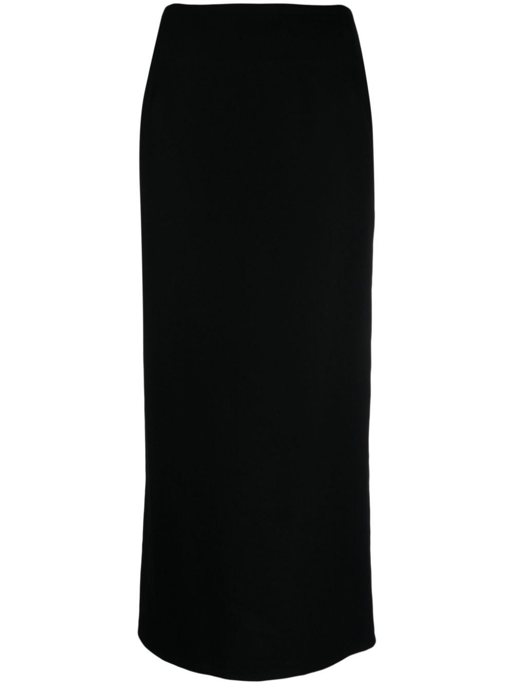 High-waist wool pencil skirt - Black
