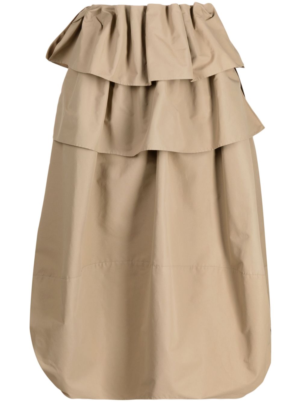 Ruffled midi skirt - Black