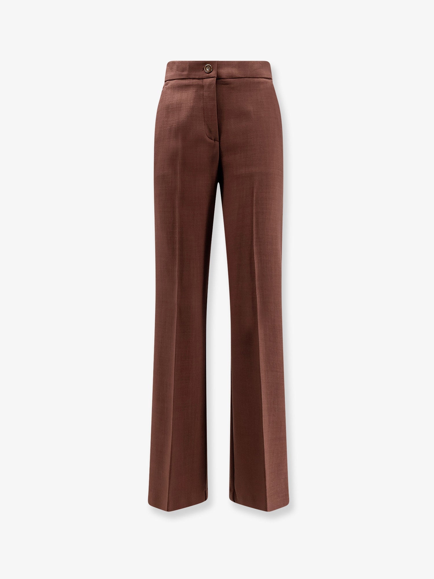 Viscose Flared Trousers — Brown