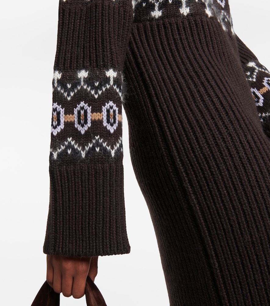 Rivka Fair Isle cashmere-blend midi dress
