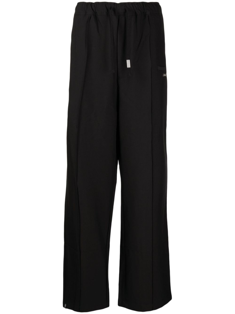 Logo-plaque straight-leg trousers - Black