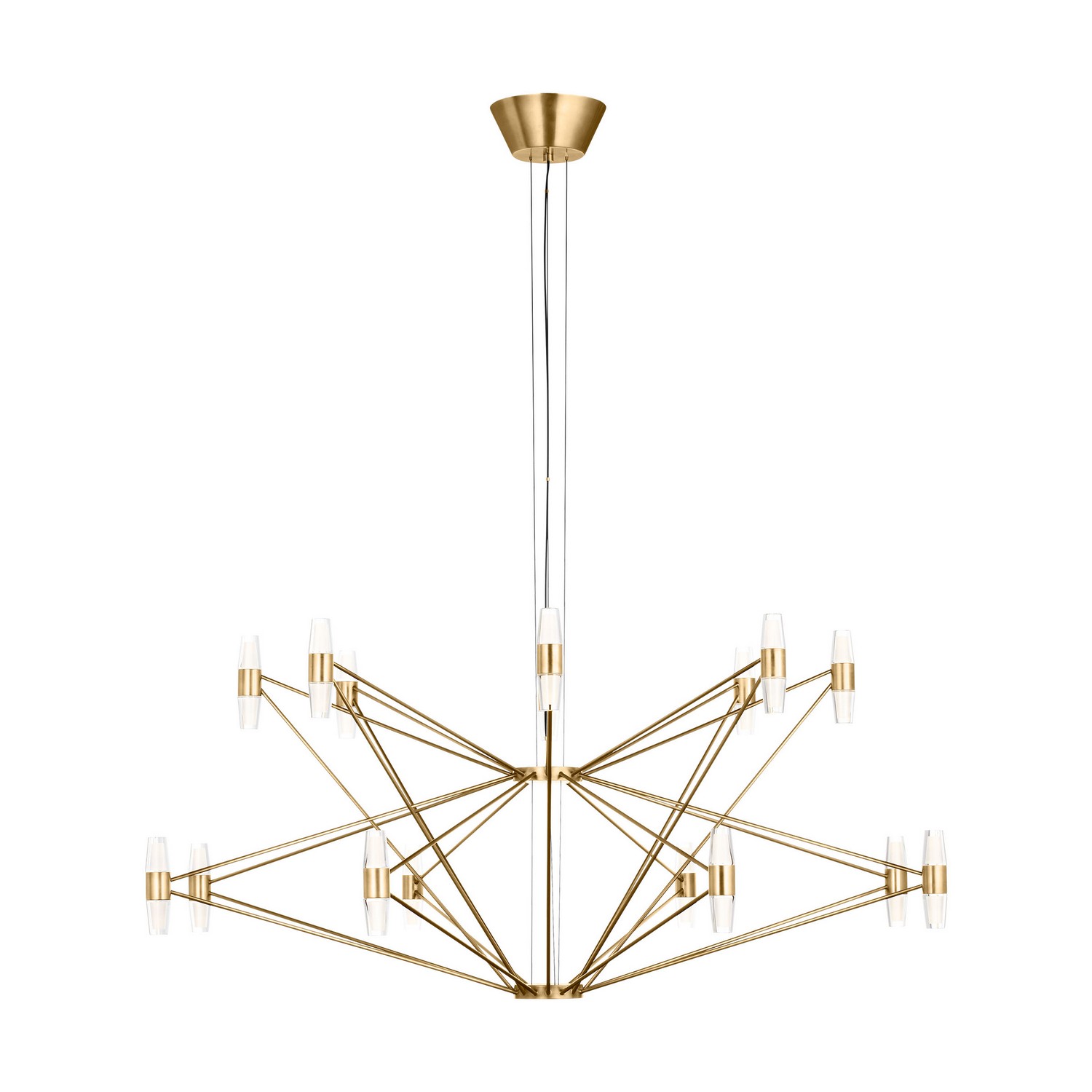 Natural Brass LED Chandelier from the Lassell Collection