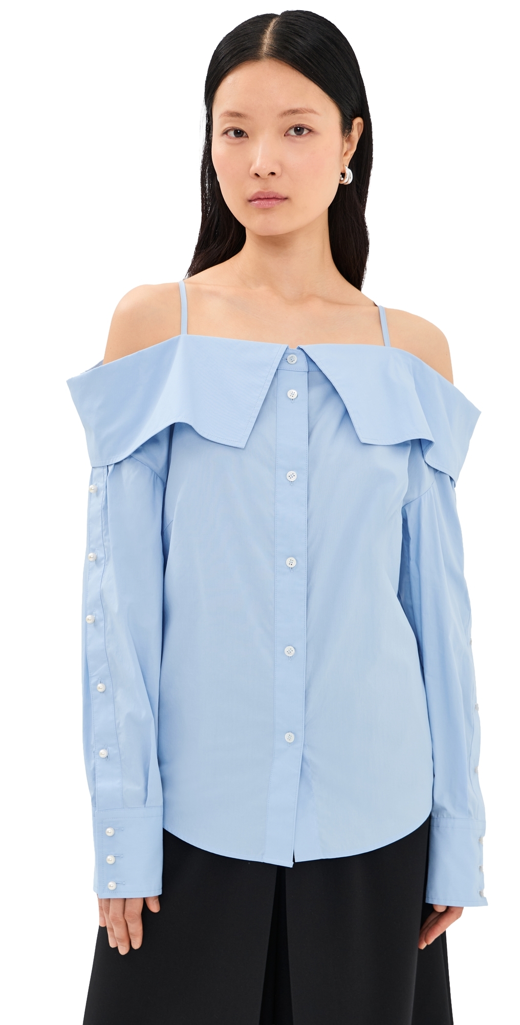Snap Strap Shirt Light Blue