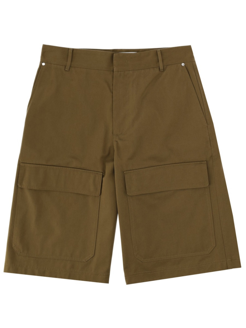 MSGM - cotton shorts logo patch belt loop