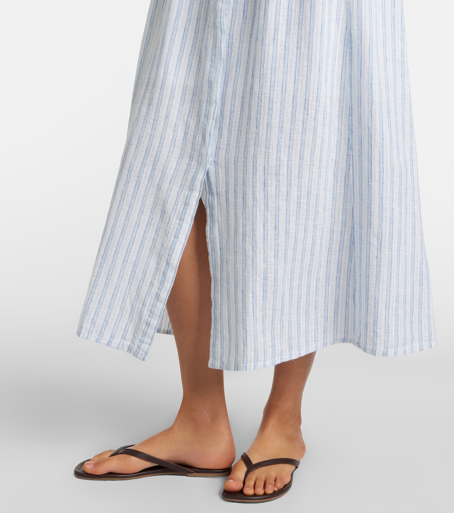 Saron striped cotton and linen shirt dress