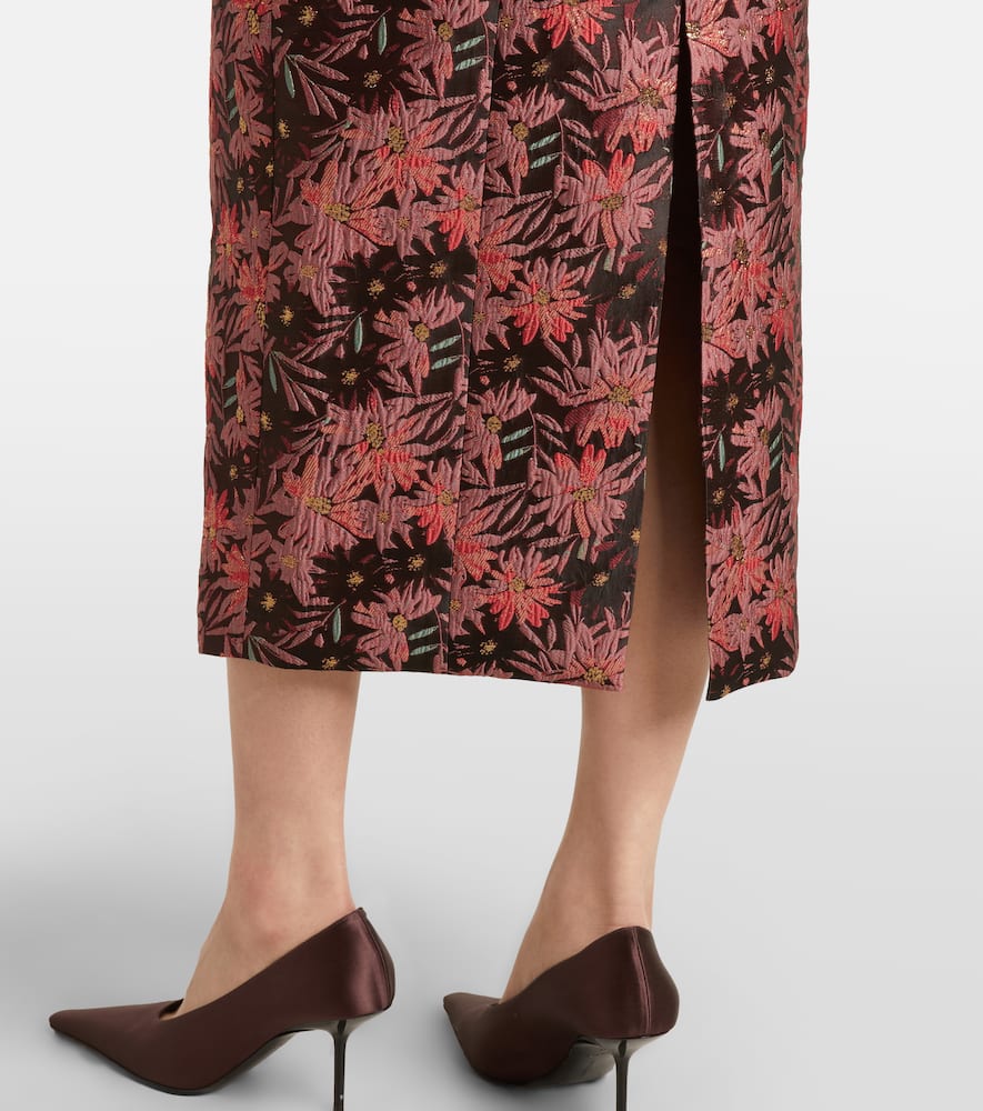 Acacia floral brocade cocktail dress