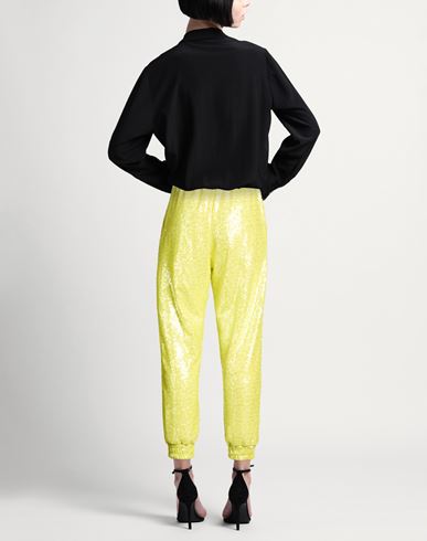 Woman Pants Lime green Size M Polyester, Elastane