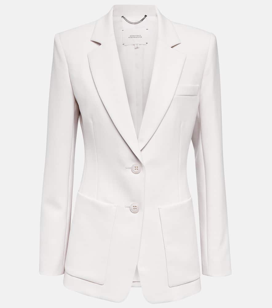 Single-breasted wool-blend blazer
