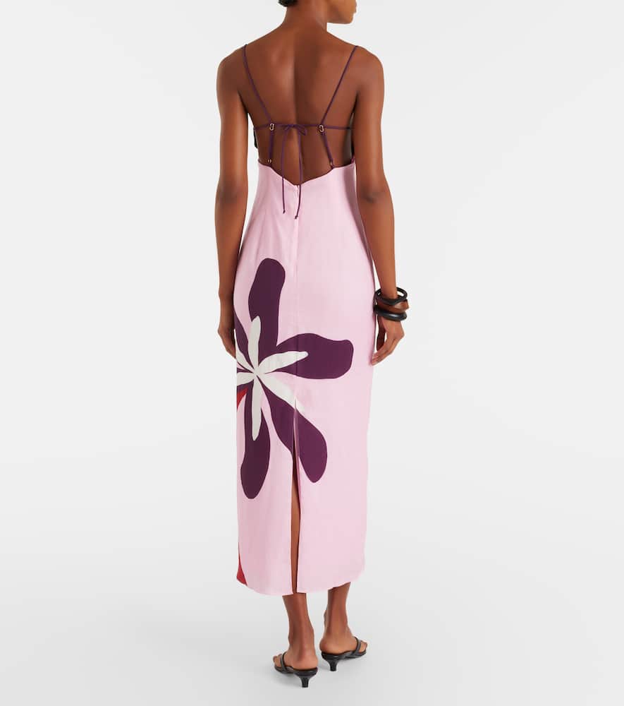 Firenze floral linen midi dress