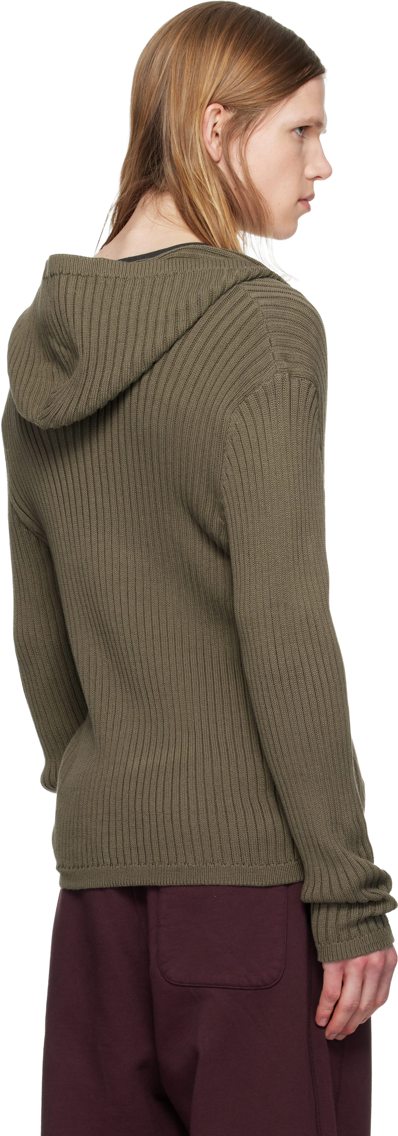 Khaki Knit Hoodie