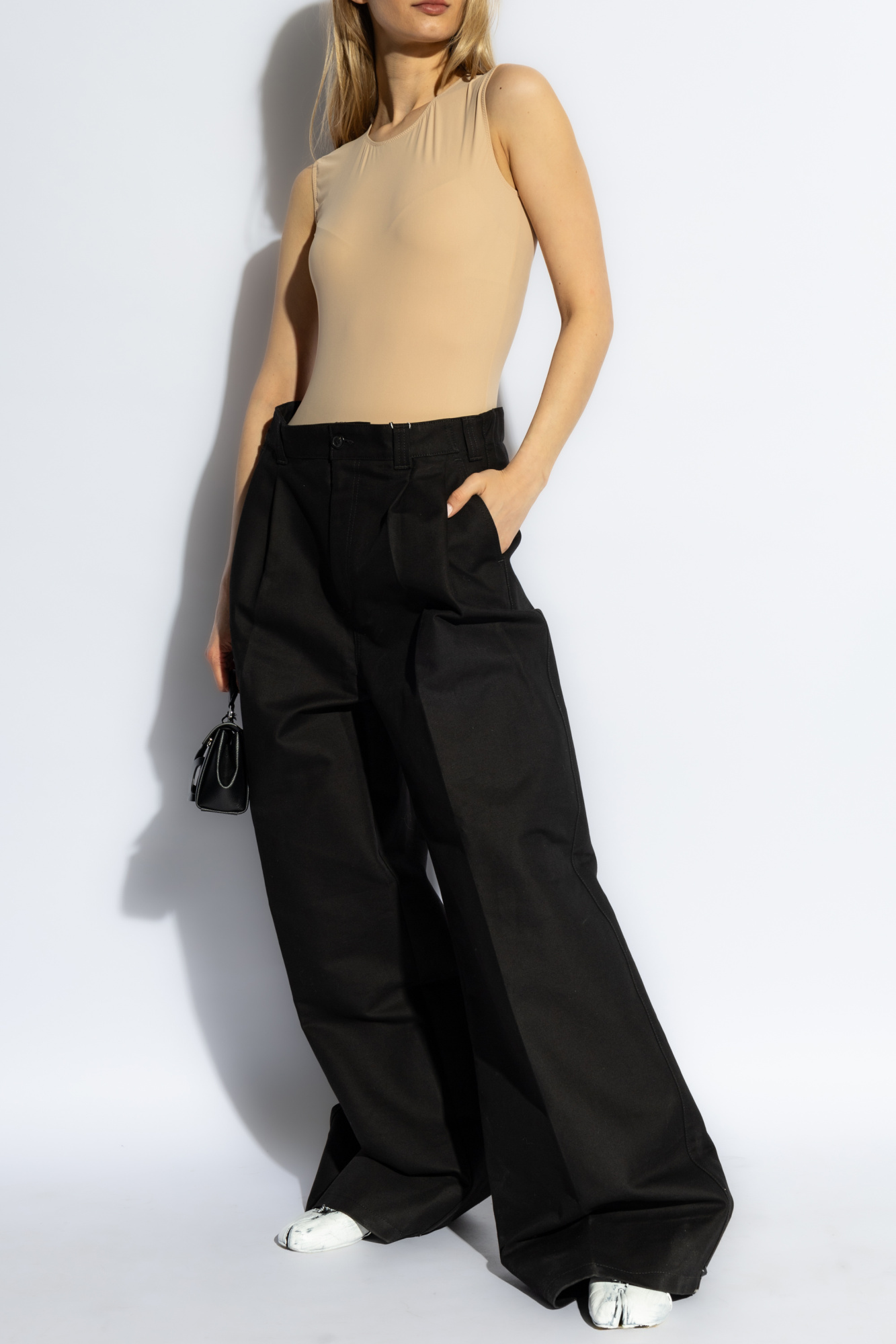 Sleeveless Bodysuit, Women's, Beige