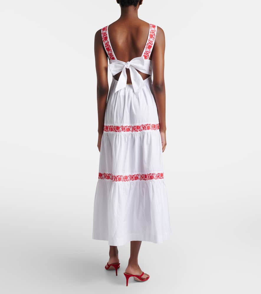 Petalia embroidered cotton maxi dress