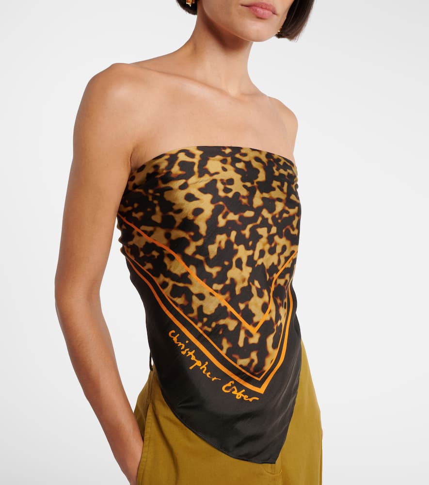 Printed silk top