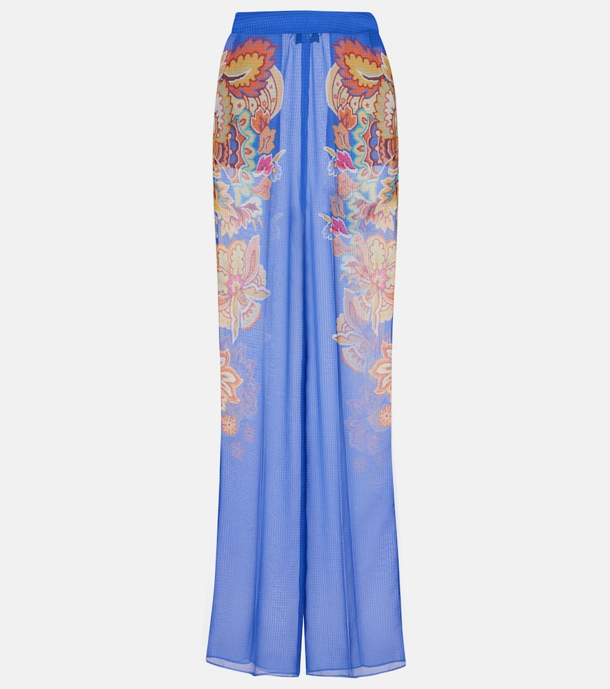 Paisley wide-leg pants
