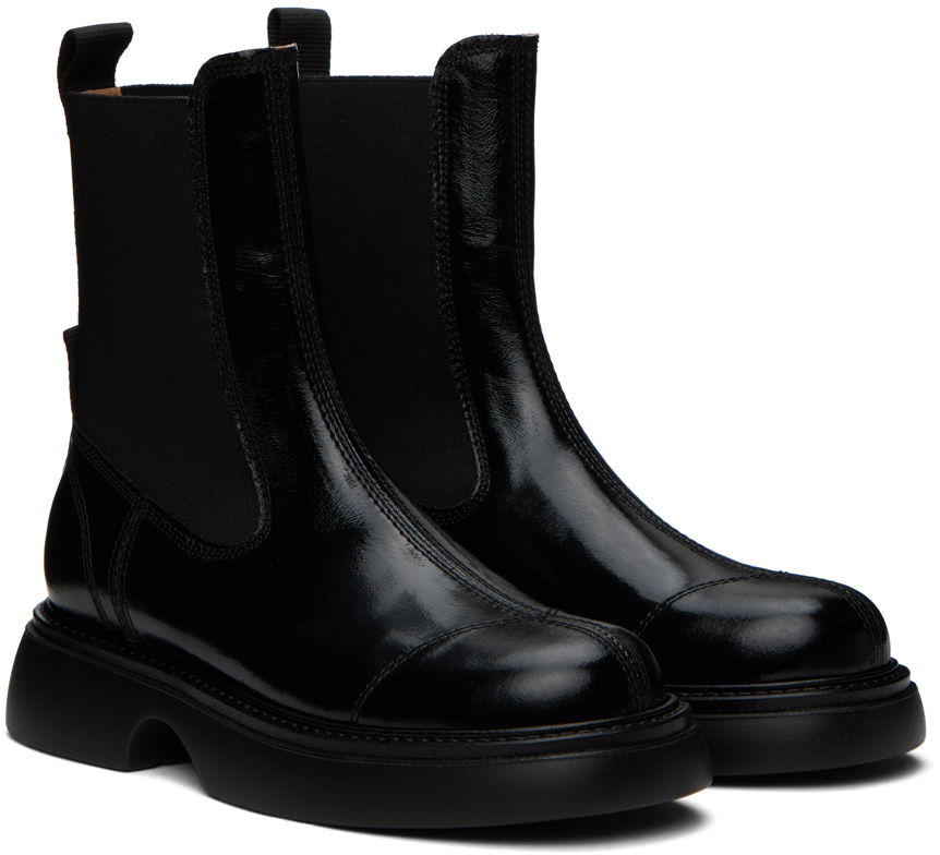 GANNI Black Everyday Mid Chelsea Boots
