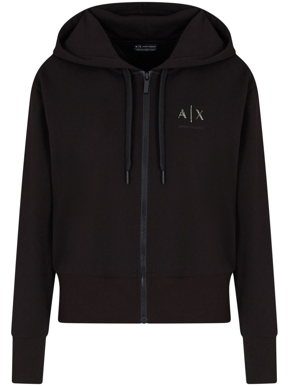 Logo-print hoodie - Black