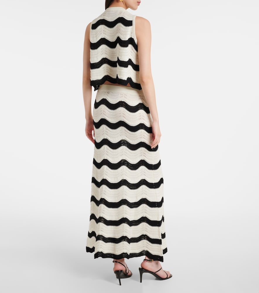 Chevron cotton crochet crop top
