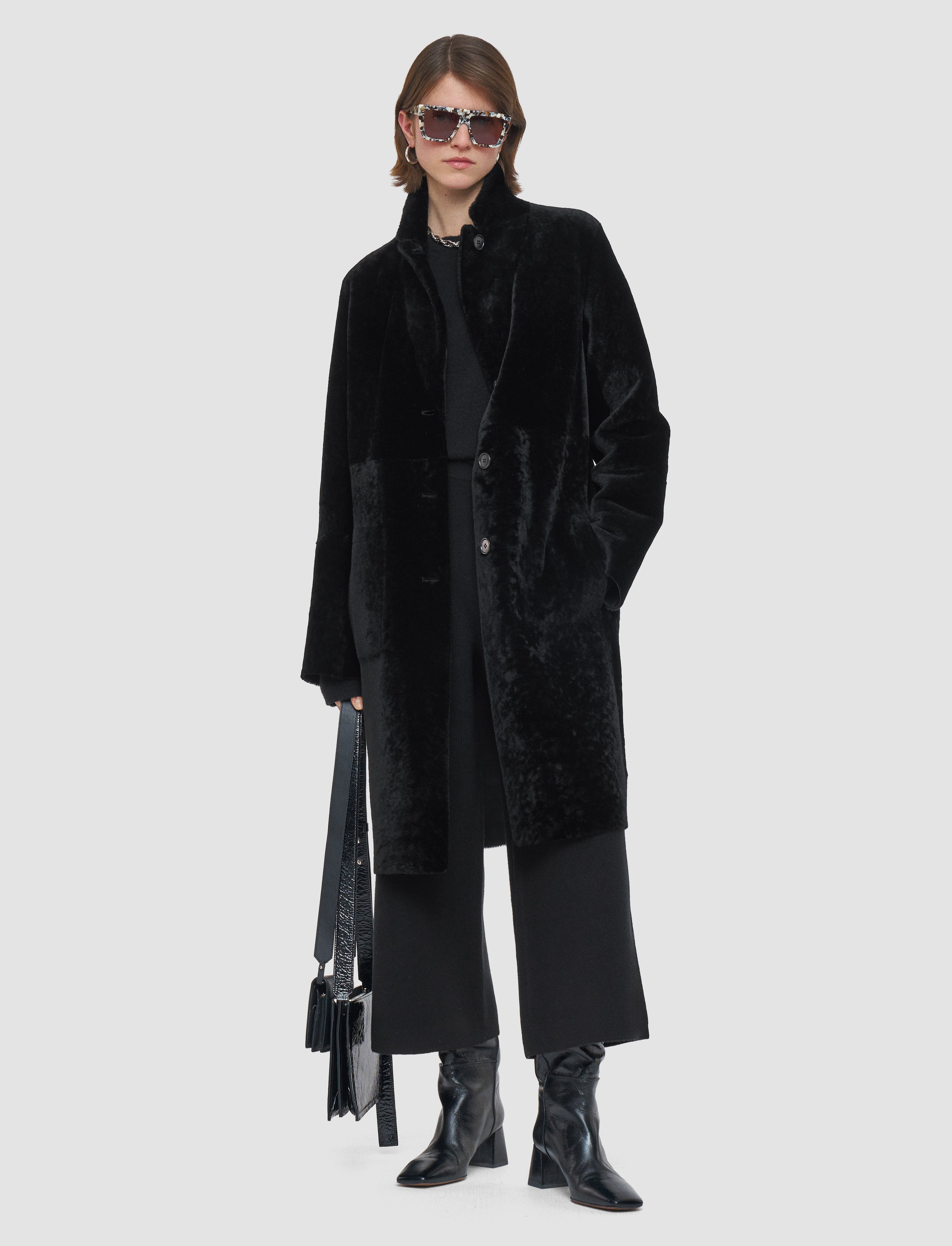 Britanny Reversible Soft Shearling Coat - 40