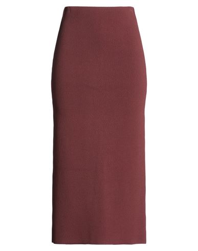 Woman Midi skirt Brown Size L Viscose, Polyamide
