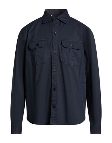 Man Shirt Midnight blue Size M Cotton, Elastane