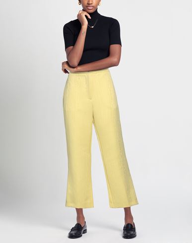 Woman Pants Yellow Size L Polyester