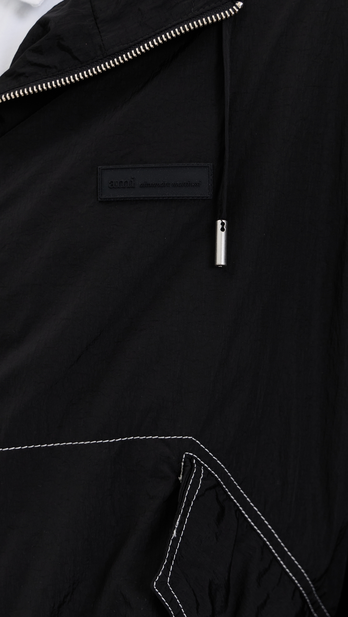 Crinkled Nylon Jacket Noir