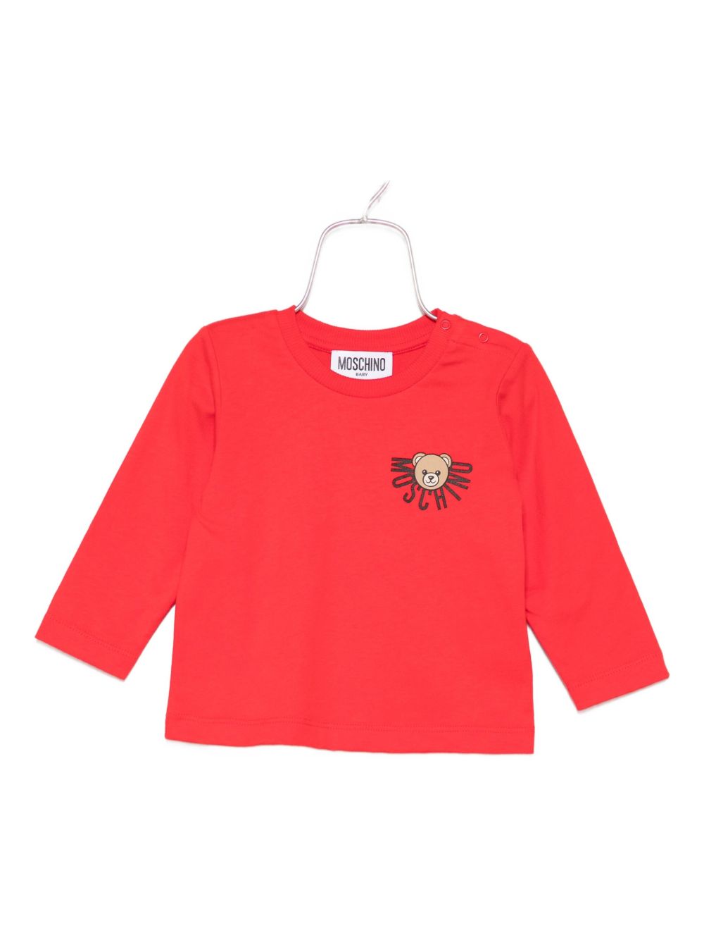 Teddy-logo long-sleeve top - Red