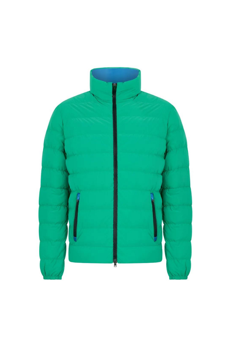 Quilted Nylon Down Jacket — Green
