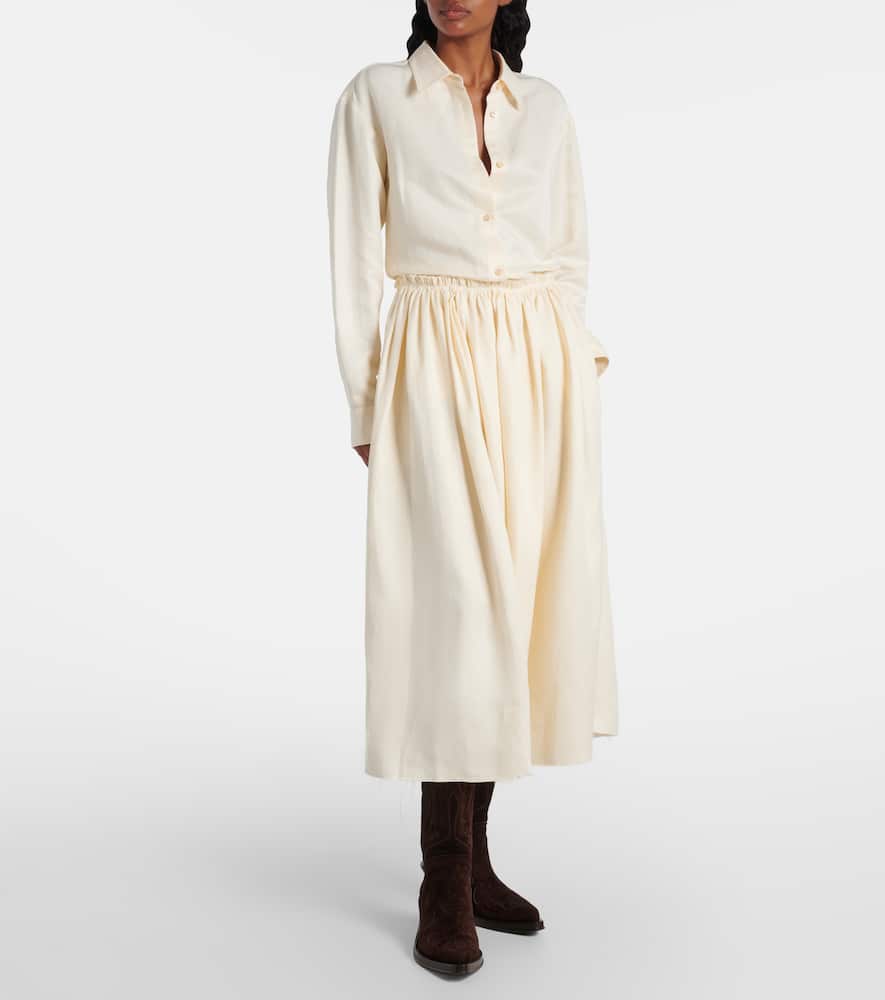 Chiara linen midi skirt