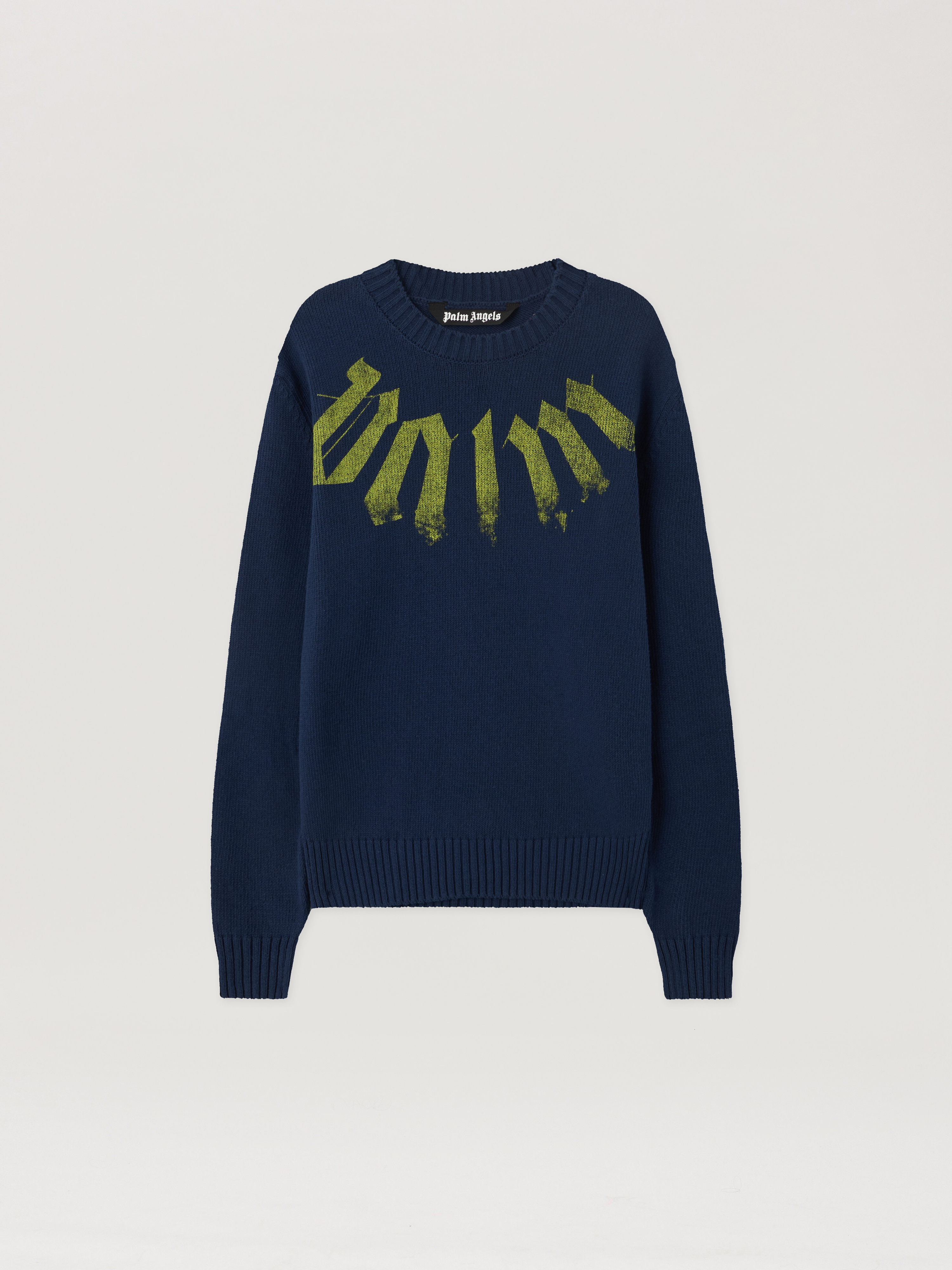 Big Neck Logo Sweater Man  Navy Blue Lime