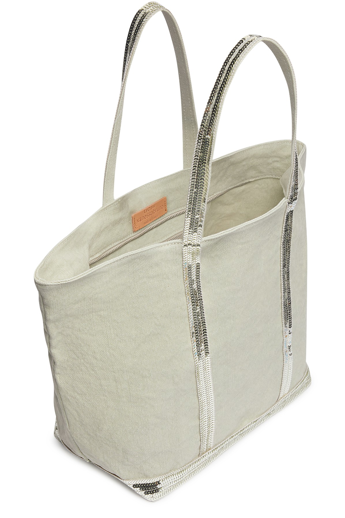 Linen L cabas tote bag