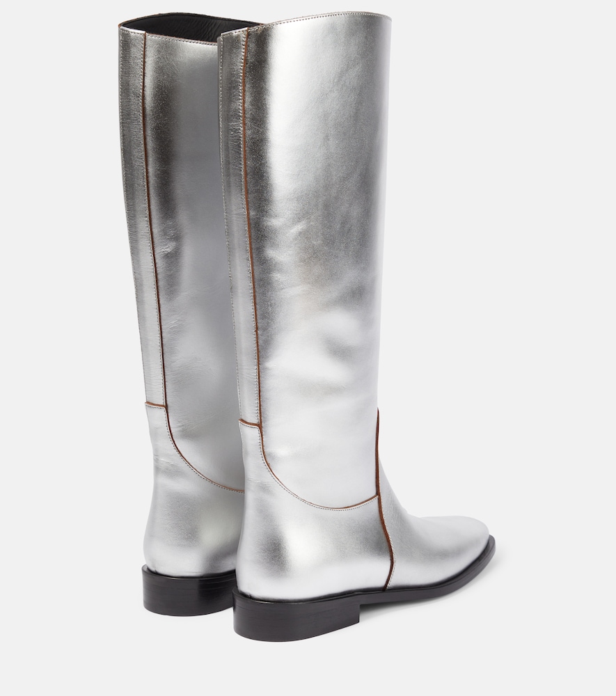 Wooster metallic leather riding boots