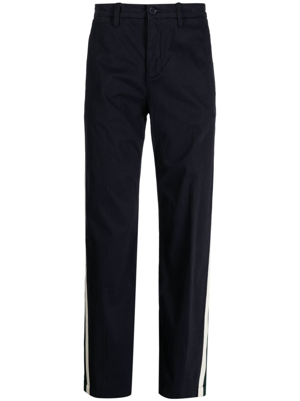 Straight-leg striped chino trousers - Blue