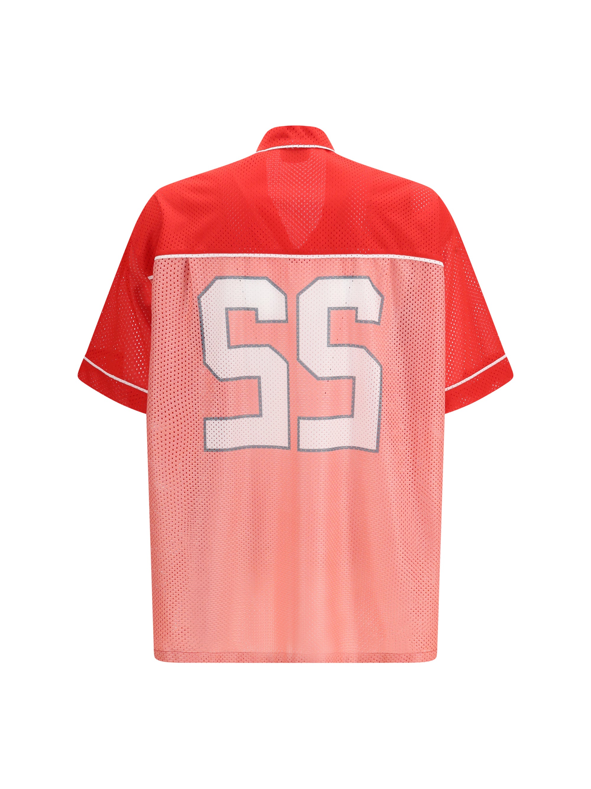 Technical Mesh with Reversed 22 Print Shirt — Red