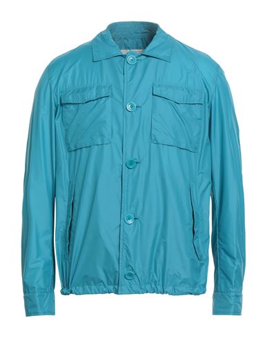 Man Jacket Azure Size 42 Polyamide