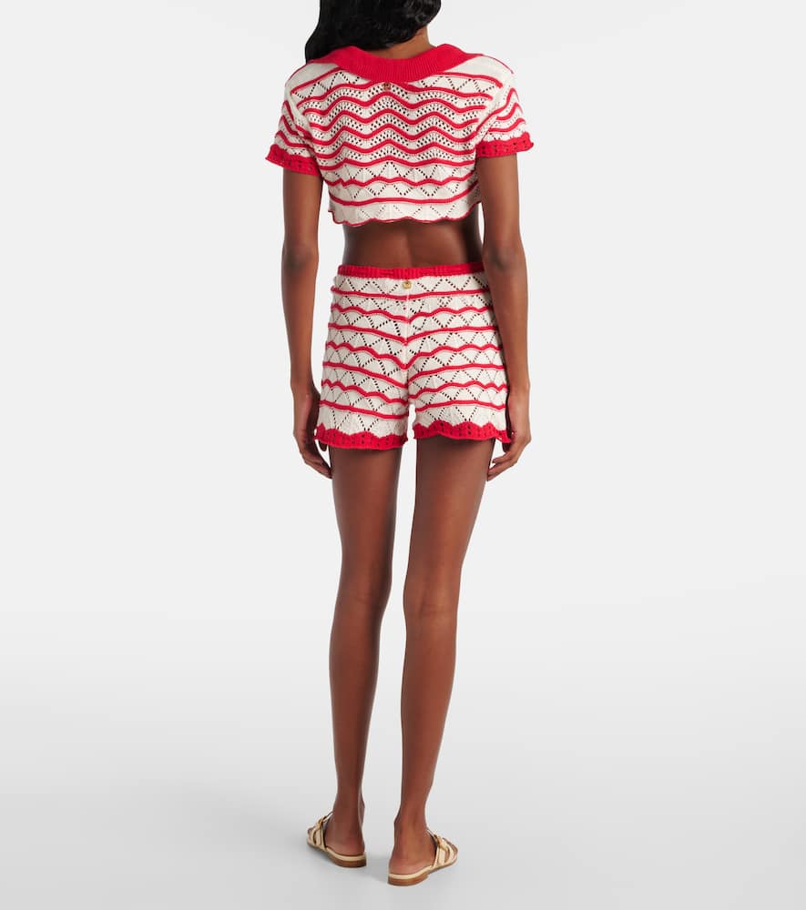 Coco cropped cotton-blend crochet top