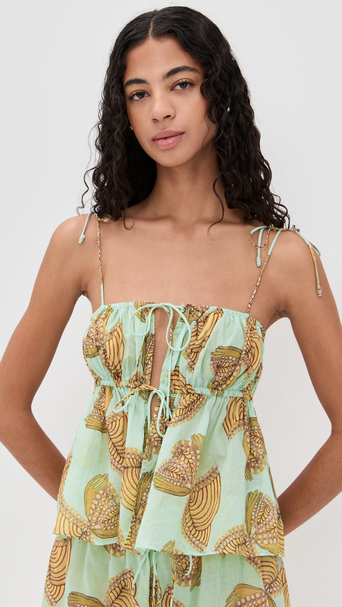 Tallulah Coverup Top WATER BLOSSOMS