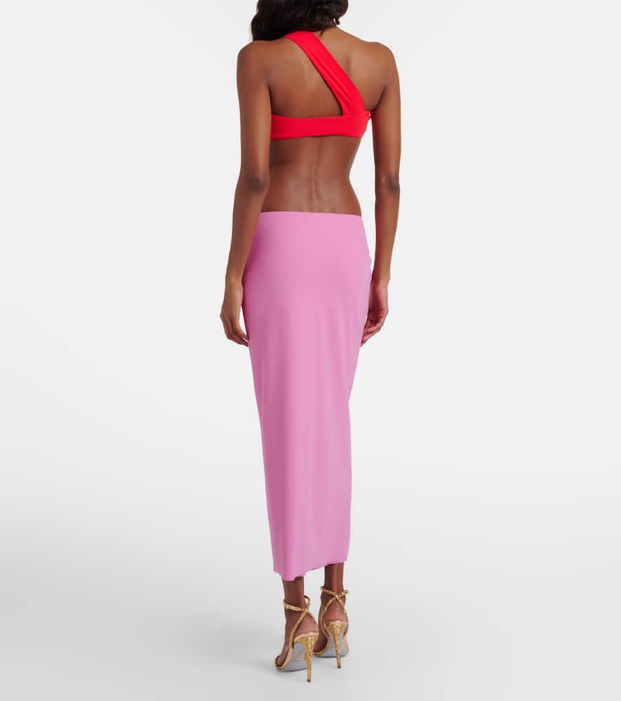 Cutout one-shoulder midi dress