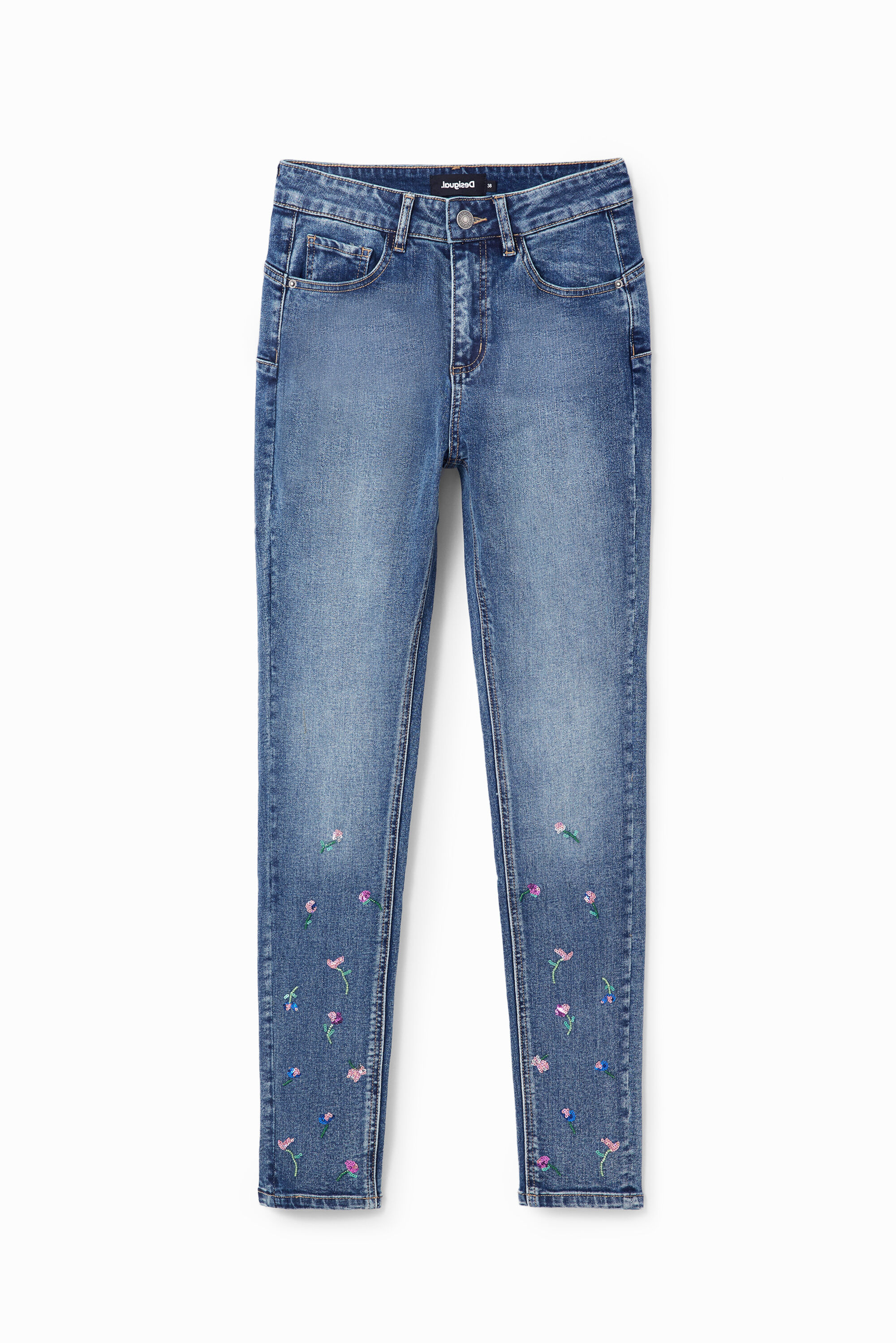 Push-up floral skinny jean