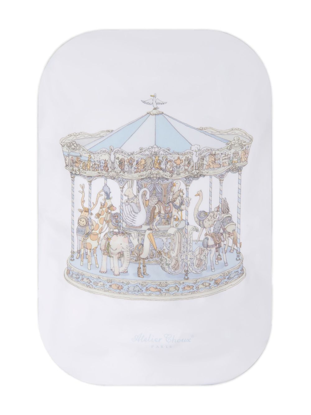 Carousel-print blanket - White