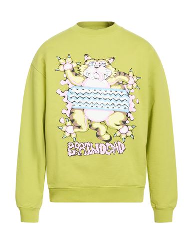 Man Sweatshirt Lime green Size M Cotton