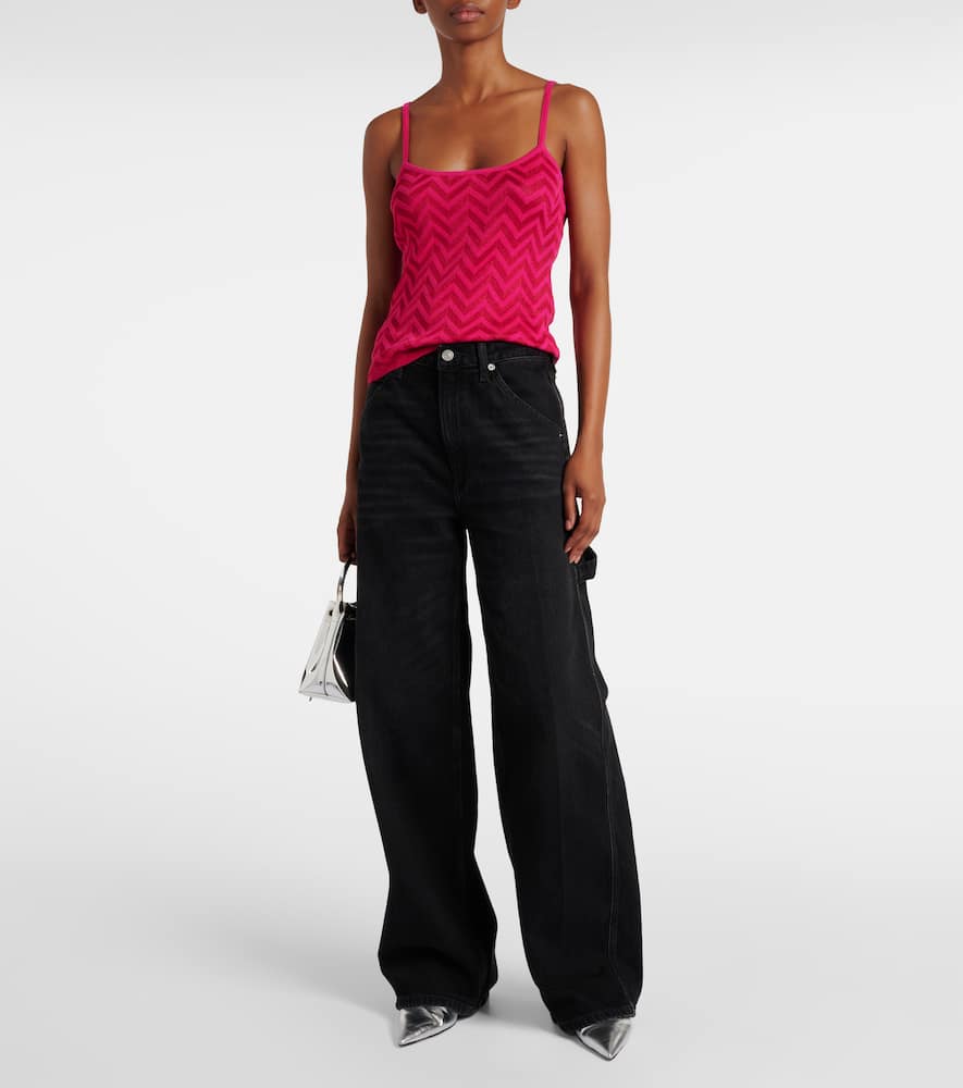 Zig Zag cotton-blend tank top