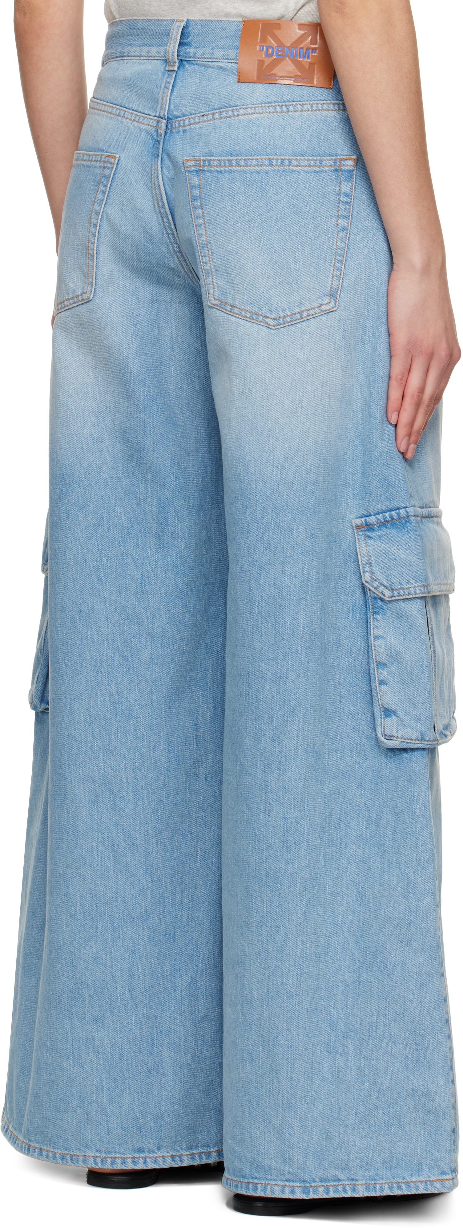 Off-White Blue Wide-Leg Denim Jeans