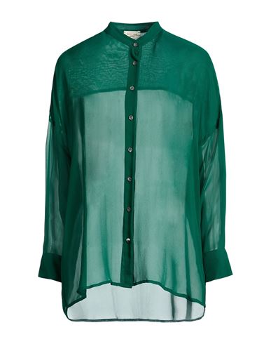 Woman Shirt Emerald green Size 10 Silk