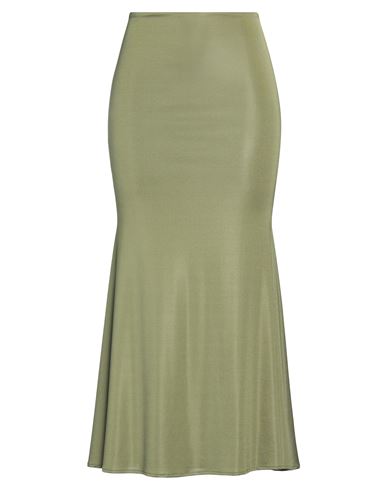 La Semaine Paris Woman Maxi skirt Green Size 8 Polyester, Elastane