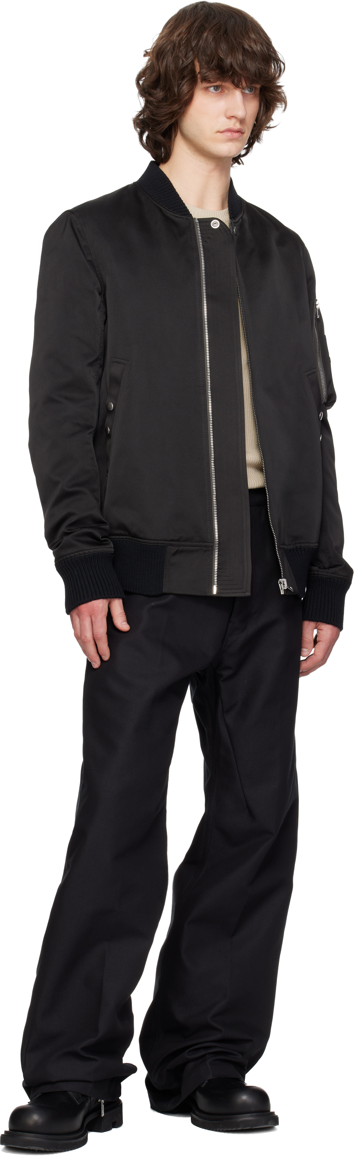 Black Temple Classic Flight Bomber Jacket